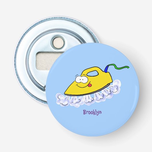 Funny cartoon ijzerwas illustratie button flesopener (Voorkant)