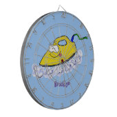Funny cartoon ijzerwas illustratie dartbord (Voorkant Links)