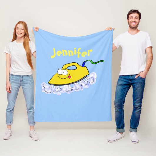 Funny cartoon ijzerwas illustratie fleece deken (In situ)