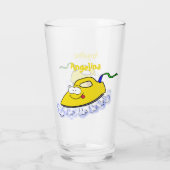 Funny cartoon ijzerwas illustratie glas (Achterkant)