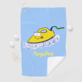 Funny cartoon ijzerwas illustratie golfhanddoek (Insitu)