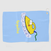 Funny cartoon ijzerwas illustratie golfhanddoek (Horizontaal)