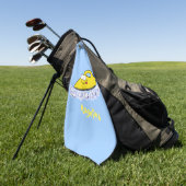 Funny cartoon ijzerwas illustratie golfhanddoek (Groen)