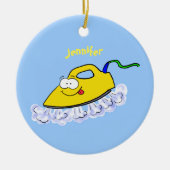 Funny cartoon ijzerwas illustratie keramisch ornament (Voorkant)