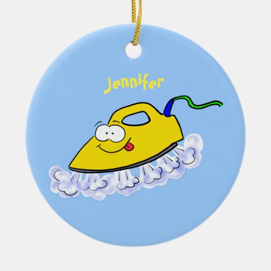 Funny cartoon ijzerwas illustratie keramisch ornament (Voorkant)