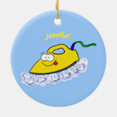 Funny cartoon ijzerwas illustratie keramisch ornament (Achterkant)