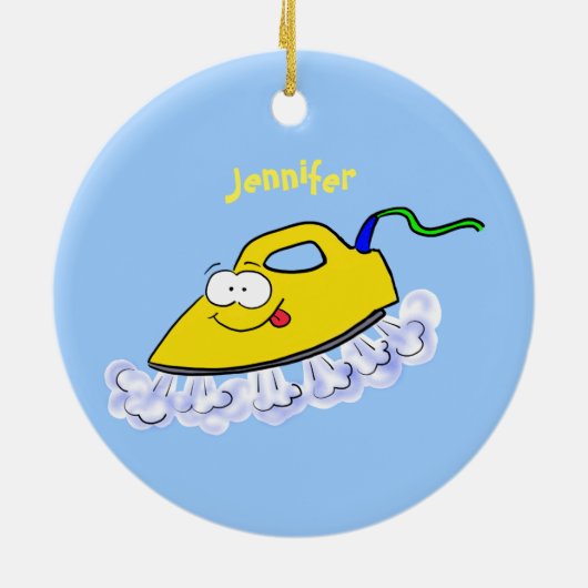 Funny cartoon ijzerwas illustratie keramisch ornament (Achterkant)