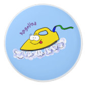 Funny cartoon ijzerwas illustratie keramische knop (Voorkant)