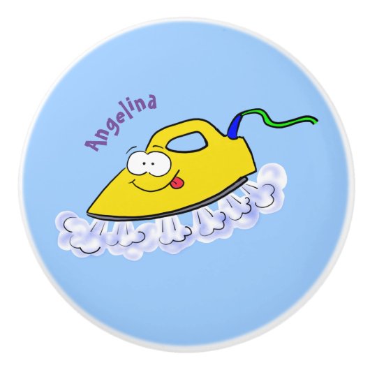 Funny cartoon ijzerwas illustratie keramische knop (Voorkant)