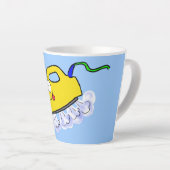 Funny cartoon ijzerwas illustratie latte mok (Rechterhoek)