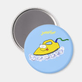Funny cartoon ijzerwas illustratie magneet (Voorkant / Achterkant)