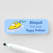 Funny cartoon ijzerwas illustratie naamplaatje (In situ)