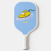 Funny cartoon ijzerwas illustratie pickleball paddle (Achterkant)