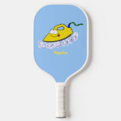Funny cartoon ijzerwas illustratie pickleball paddle (Voorkant)