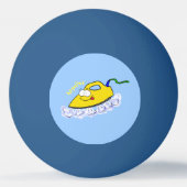 Funny cartoon ijzerwas illustratie pingpongbal (Achterkant)