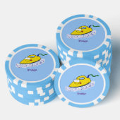 Funny cartoon ijzerwas illustratie poker chips (Opstapeling)
