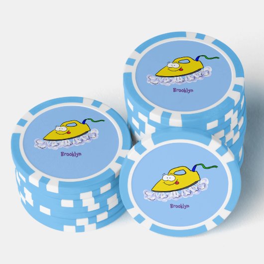 Funny cartoon ijzerwas illustratie poker chips (Opstapeling)