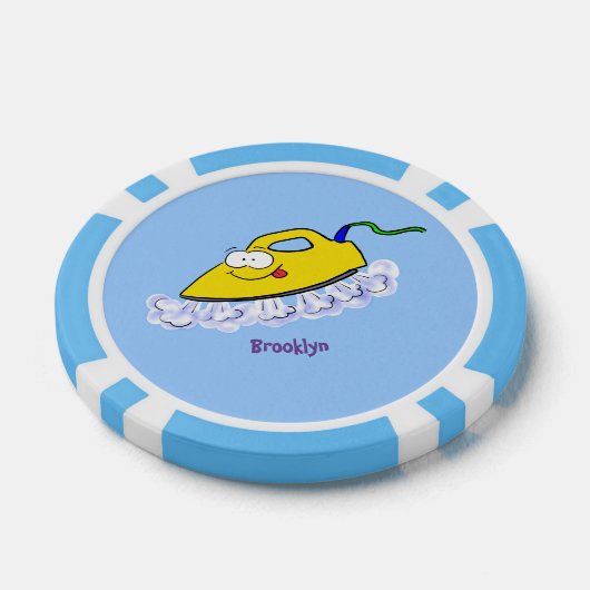 Funny cartoon ijzerwas illustratie poker chips (Enkel)