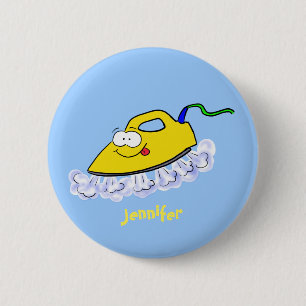 Funny cartoon ijzerwas illustratie ronde button 5,7 cm