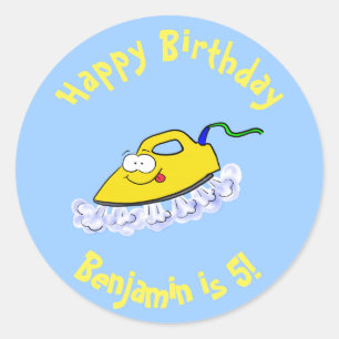 Funny cartoon ijzerwas illustratie ronde sticker