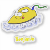 Funny cartoon ijzerwas illustratie sticker (Voorkant)