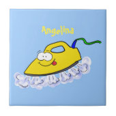 Funny cartoon ijzerwas illustratie tegeltje (Voorkant)