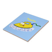 Funny cartoon ijzerwas illustratie tegeltje (Zijkant)