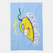 Funny cartoon ijzerwas illustratie theedoek (Verticaal)