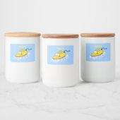 Funny cartoon ijzerwas illustratie voedselcontainer etiket (Flessen)