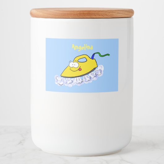Funny cartoon ijzerwas illustratie voedselcontainer etiket (Voorkant)