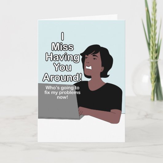 Funny Cartoon ik Miss You Bedankkaart (Voorkant)