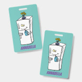 Funny cartoon illustratie badge (Voor- en achterkant)