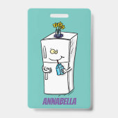 Funny cartoon illustratie badge (Achterkant)