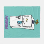 Funny cartoon illustratie fleece deken (Voorkant (Horizontaal))