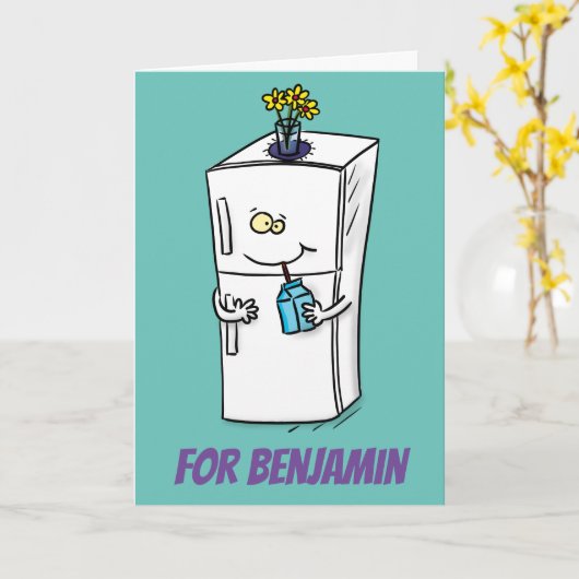 Funny cartoon illustratie kaart (Gele Bloem)