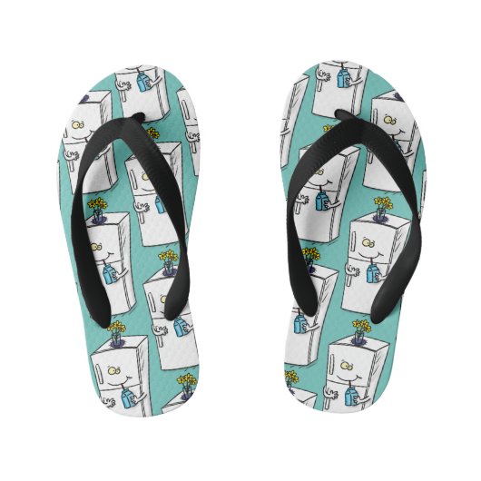 Funny cartoon illustratie kinder teenslippers (Voetbed)