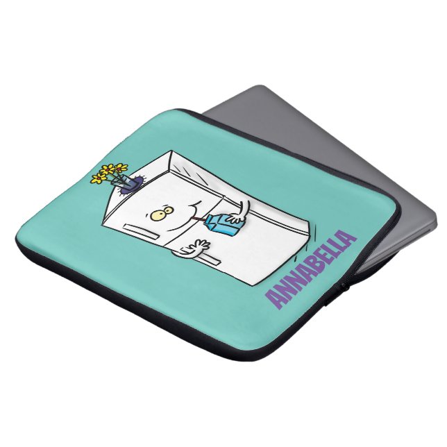 Funny cartoon illustratie laptop sleeve (Voorkant top)