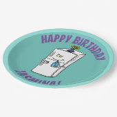 Funny cartoon illustratie papieren bordje (Gekanteld)