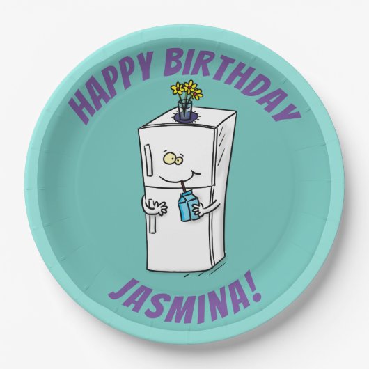 Funny cartoon illustratie papieren bordje (Voorkant)