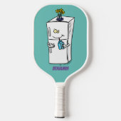 Funny cartoon illustratie pickleball paddle (Achterkant)