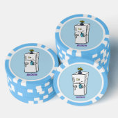 Funny cartoon illustratie poker chips (Opstapeling)
