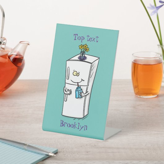 Funny cartoon illustratie reclamebord met voetstuk (Insitu)