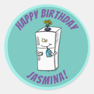 Funny cartoon illustratie ronde sticker