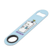Funny cartoon illustratie speed flessenopener (Voorkant Gekanteld)