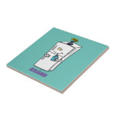 Funny cartoon illustratie tegeltje (Zijkant)