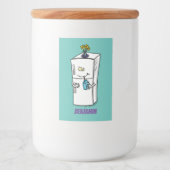 Funny cartoon illustratie voedselcontainer etiket (Voorkant)