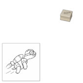 Funny Cartoon Jetpack Turtle 2 Rubberstempel (Gestempeld)