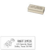 Funny Cartoon Jetpack Turtle Address Rubberstempel (Gestempeld)