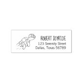 Funny Cartoon Jetpack Turtle Address Rubberstempel (Afrduk)