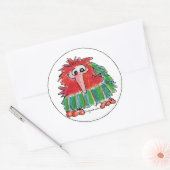 Funny Cartoon Kiwi Bird 3 Ronde Sticker (Envelop)